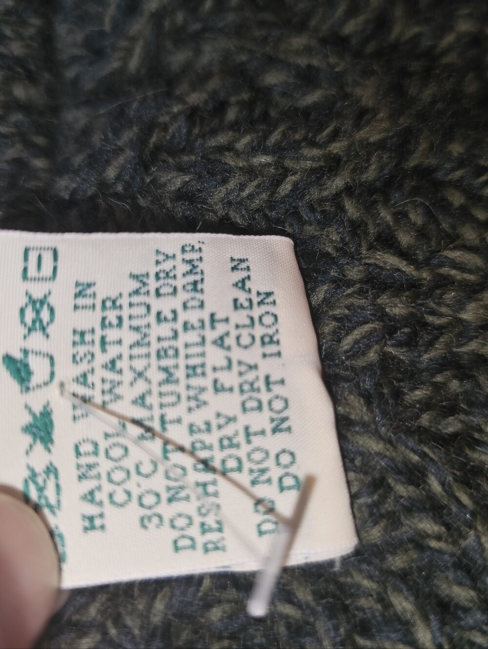 Aran Crafts Heathered Green Cable Knit / Side Zip Sweater Cardigan - Medium - Picture 11 of 11